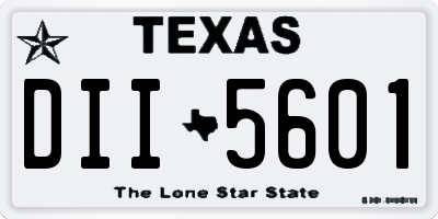 TX license plate DII5601