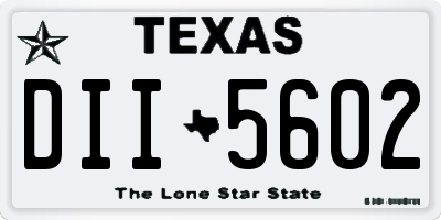 TX license plate DII5602