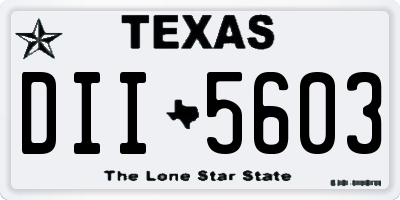 TX license plate DII5603