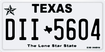 TX license plate DII5604