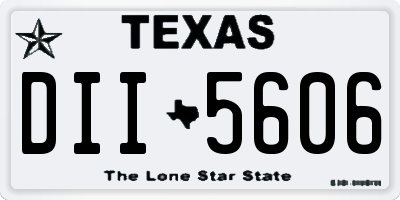 TX license plate DII5606