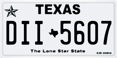 TX license plate DII5607