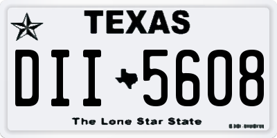 TX license plate DII5608