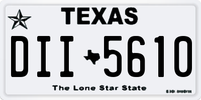 TX license plate DII5610