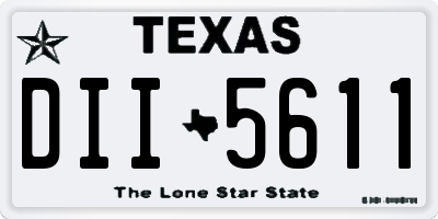 TX license plate DII5611