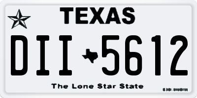 TX license plate DII5612
