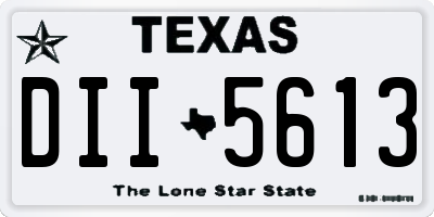 TX license plate DII5613