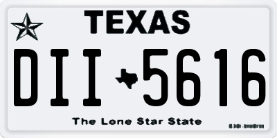 TX license plate DII5616