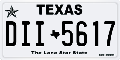 TX license plate DII5617