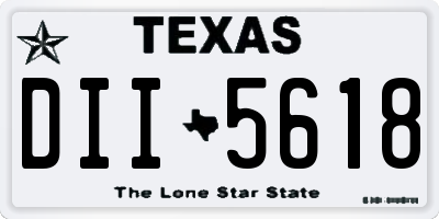 TX license plate DII5618