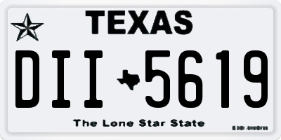 TX license plate DII5619