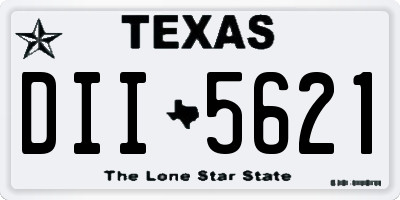 TX license plate DII5621