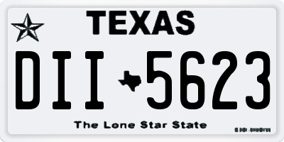 TX license plate DII5623