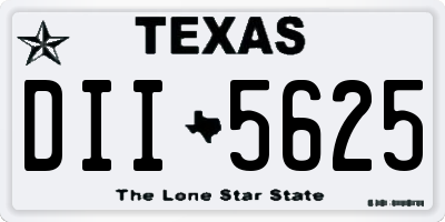 TX license plate DII5625