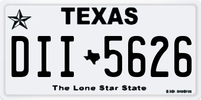 TX license plate DII5626
