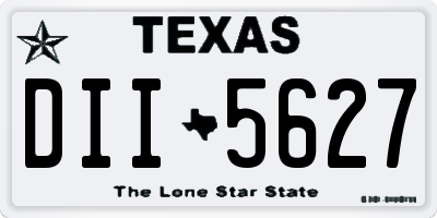 TX license plate DII5627