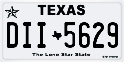 TX license plate DII5629