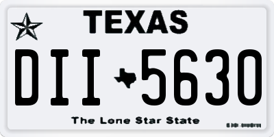 TX license plate DII5630