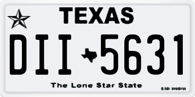 TX license plate DII5631