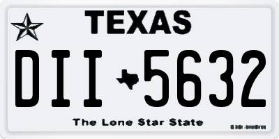 TX license plate DII5632