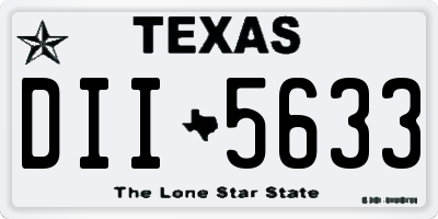 TX license plate DII5633