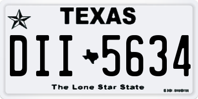 TX license plate DII5634