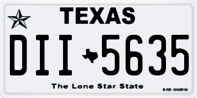 TX license plate DII5635