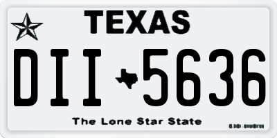 TX license plate DII5636
