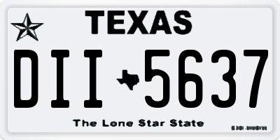 TX license plate DII5637