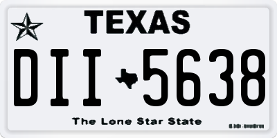 TX license plate DII5638
