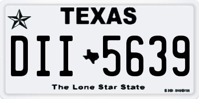 TX license plate DII5639