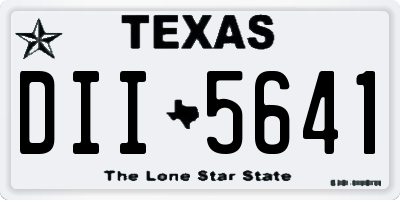 TX license plate DII5641