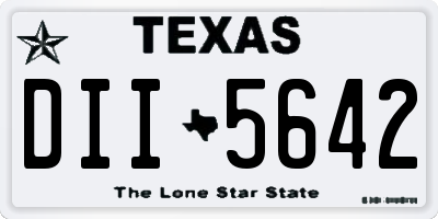 TX license plate DII5642