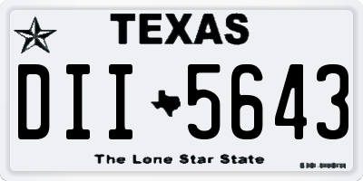 TX license plate DII5643