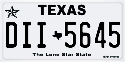 TX license plate DII5645