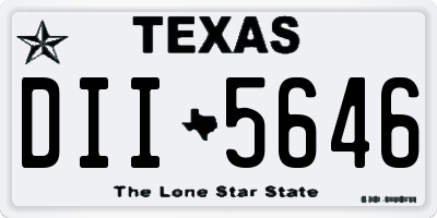TX license plate DII5646