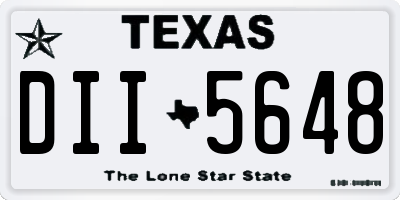 TX license plate DII5648