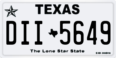 TX license plate DII5649