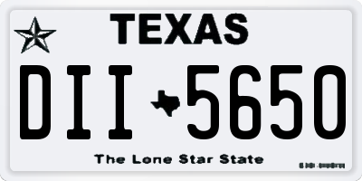 TX license plate DII5650