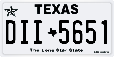 TX license plate DII5651