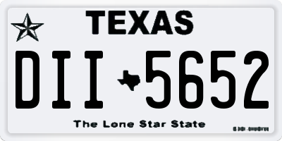 TX license plate DII5652