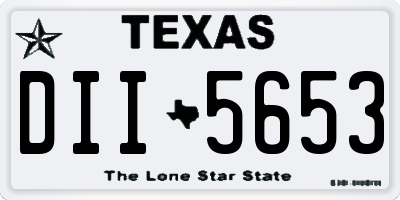 TX license plate DII5653