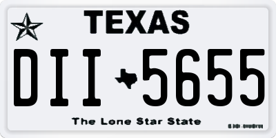 TX license plate DII5655