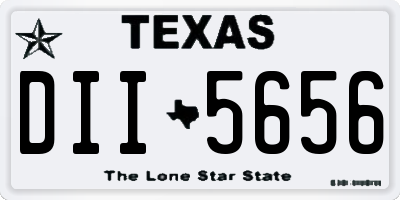 TX license plate DII5656