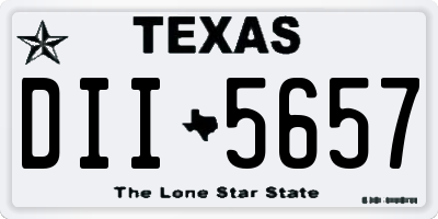 TX license plate DII5657