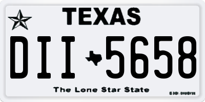 TX license plate DII5658