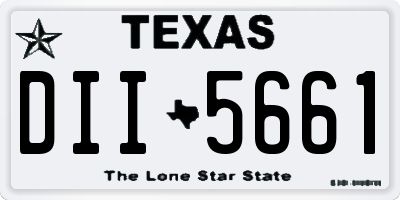 TX license plate DII5661