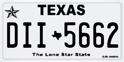TX license plate DII5662