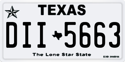 TX license plate DII5663