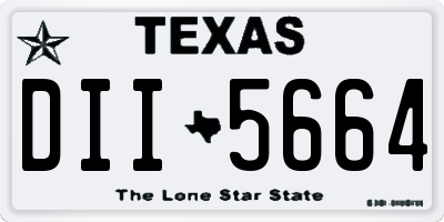 TX license plate DII5664